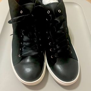 Torrid leather & suede high top sneakers with ribbon laces
